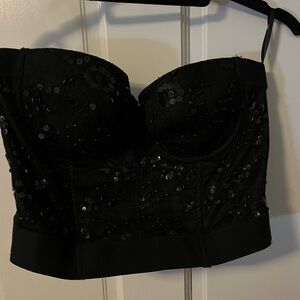 Forever 21 Black Sequin Bustier